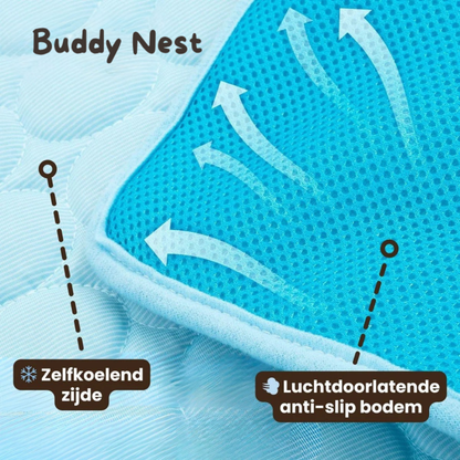 BuddyNest CoolSleep – Tapis de repos auto-rafraîchissant pour animaux de compagnie