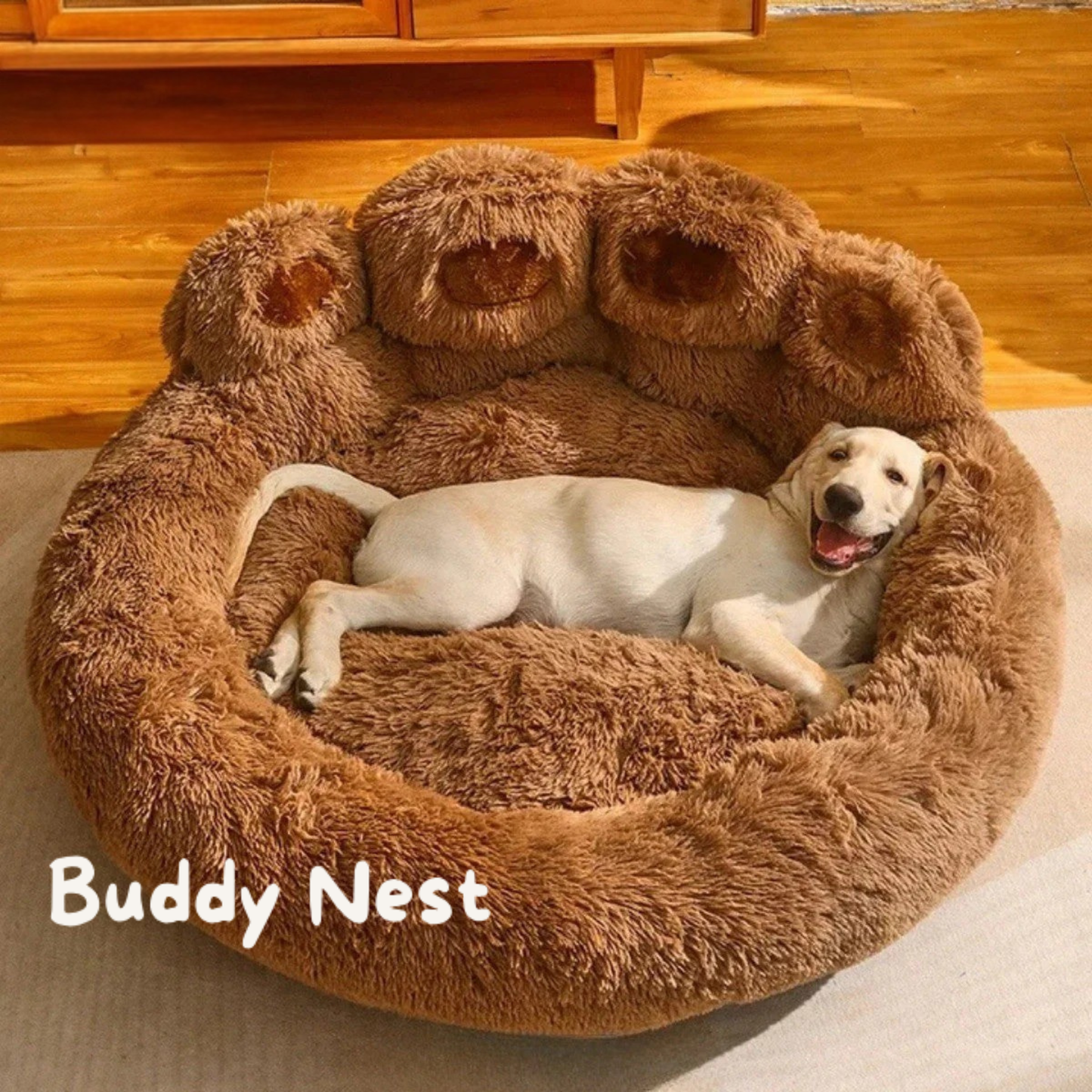 BuddyNest Panier de couchage doux en forme de patte – Pour chiens & chats