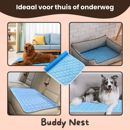 BuddyNest CoolSleep – Tapis de repos auto-rafraîchissant pour animaux de compagnie