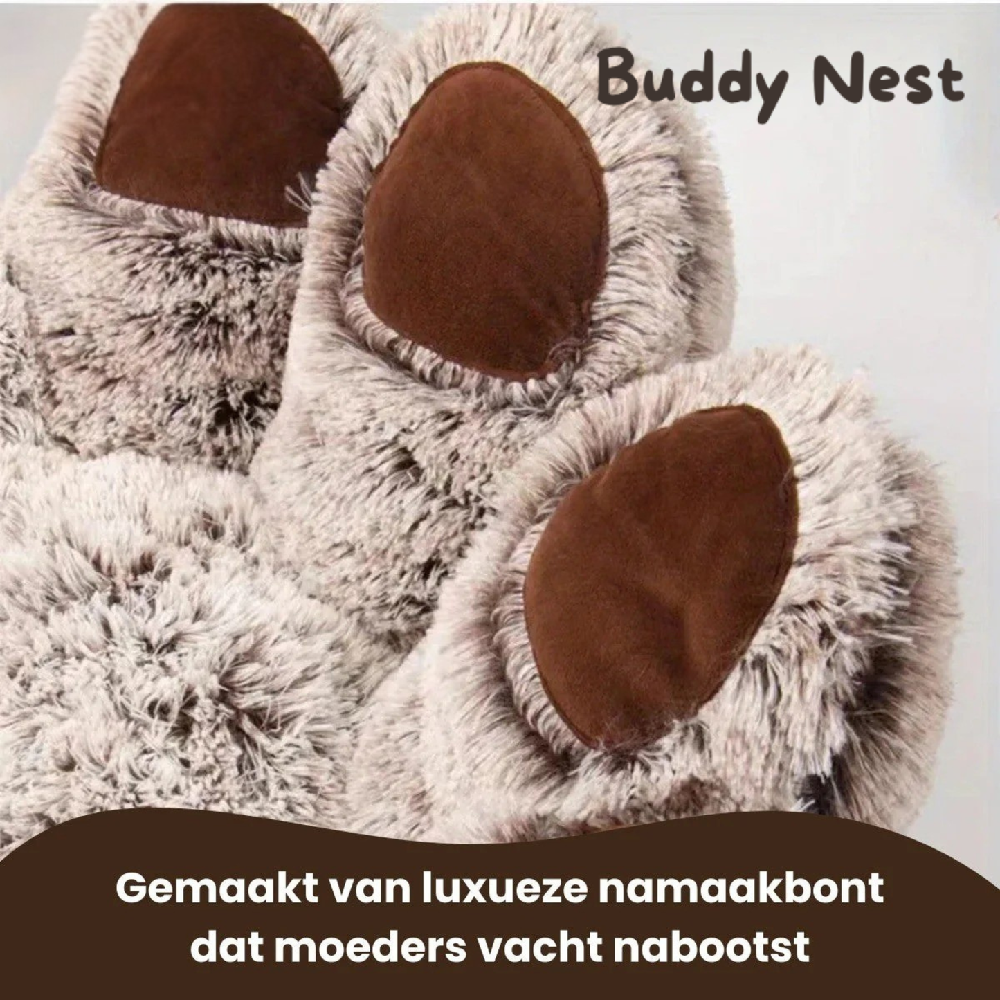 BuddyNest Panier de couchage doux en forme de patte – Pour chiens & chats