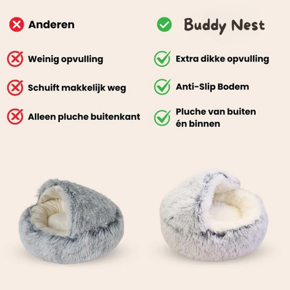 BuddyNest Nid de couchage luxueux – Pour chats et petits chiens