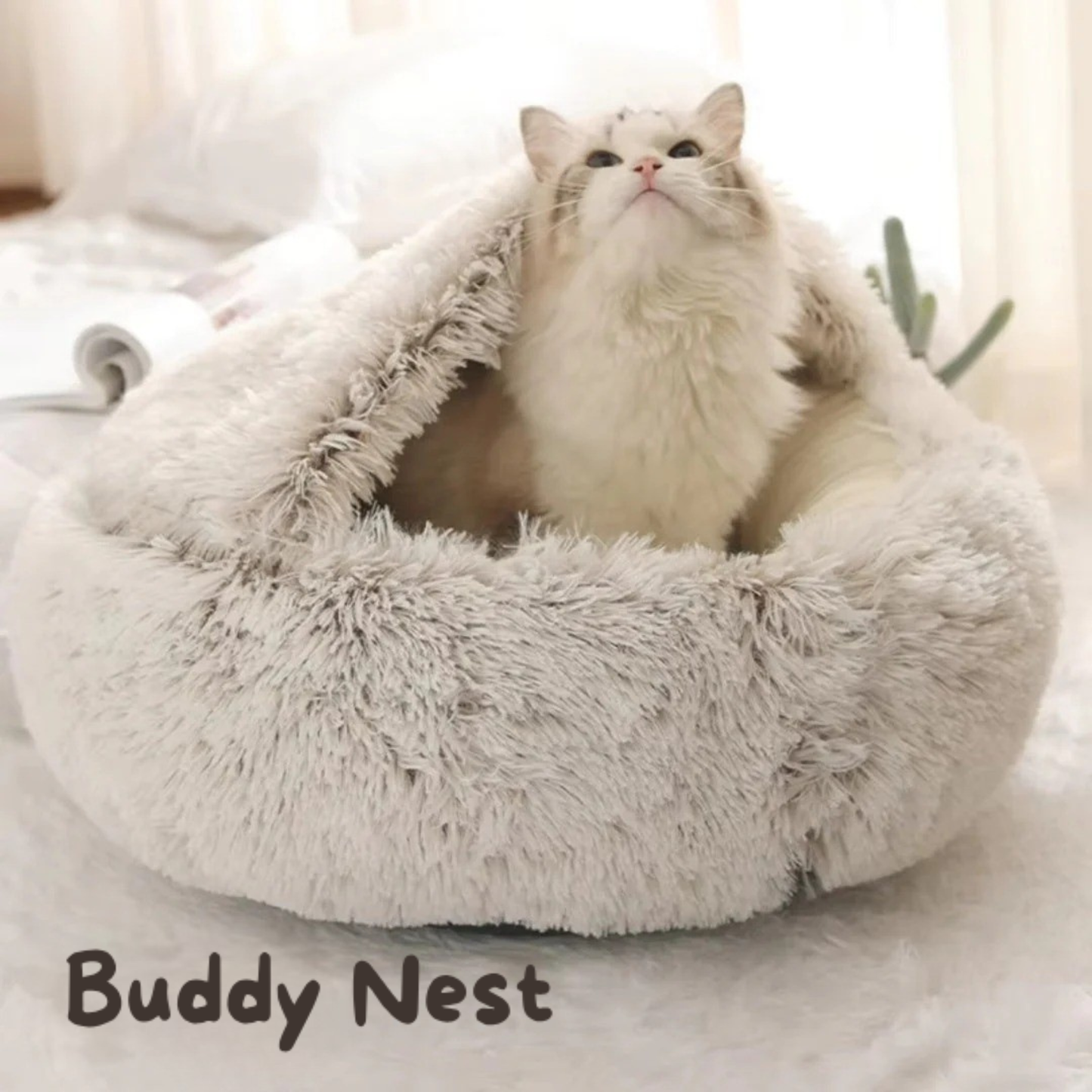 BuddyNest Nid de couchage luxueux – Pour chats et petits chiens