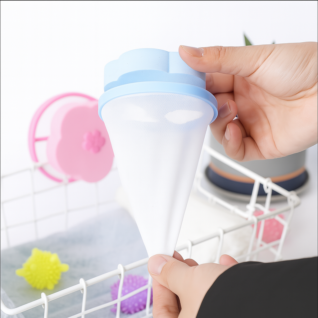 Lot de 4 capsules attrape-cheveux pour machine à laver