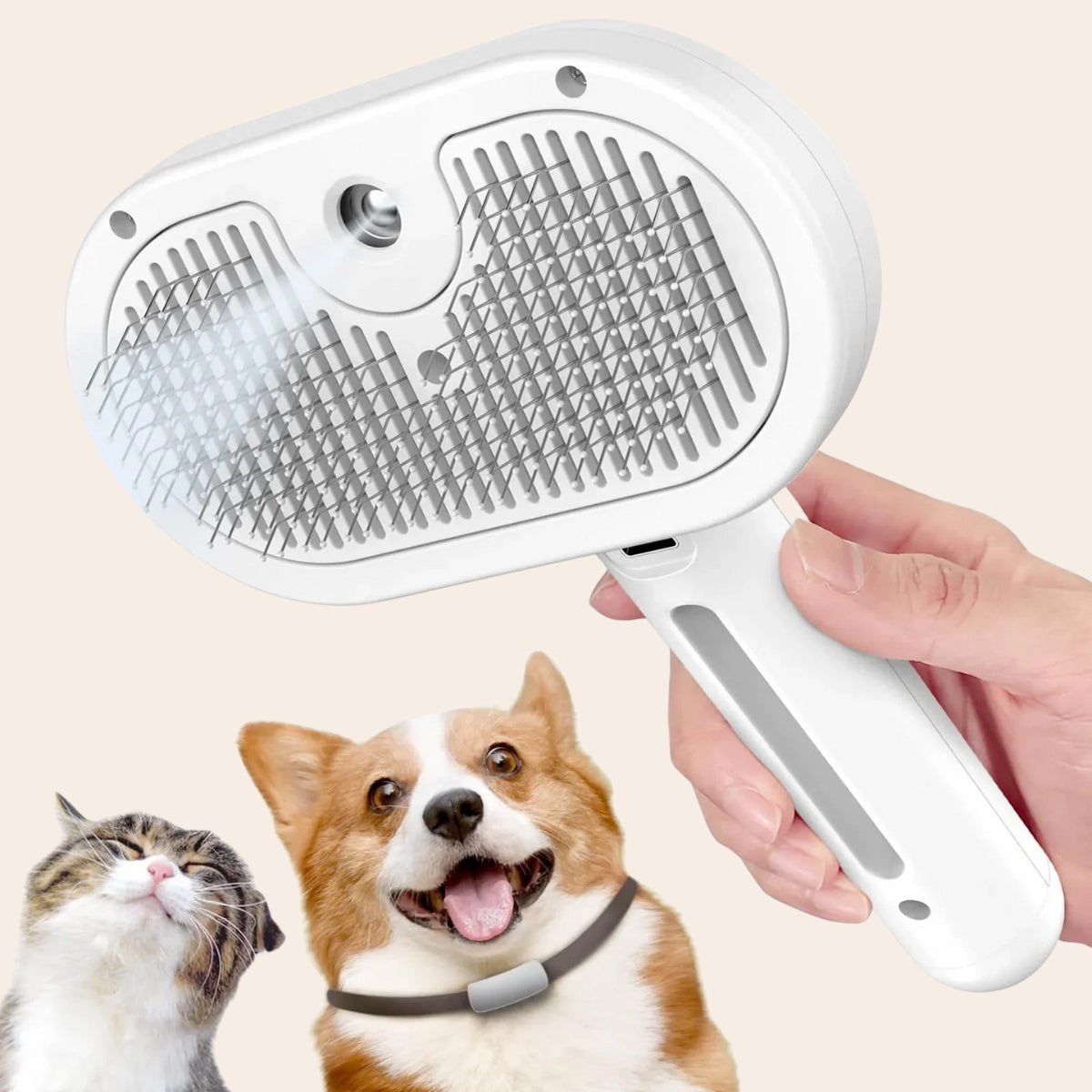 BuddyNest SteamBrush – Brosse professionnelle de soin du pelage pour animaux de compagnie